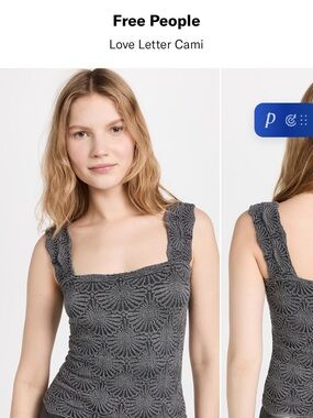 Free People Love Letter Cami Gray